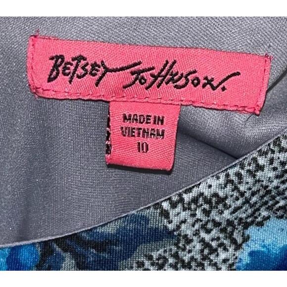 Betsey Johnson Retro Blue Floral Fit & Flare Dress Women’s Size 10 - Picture 9 of 9